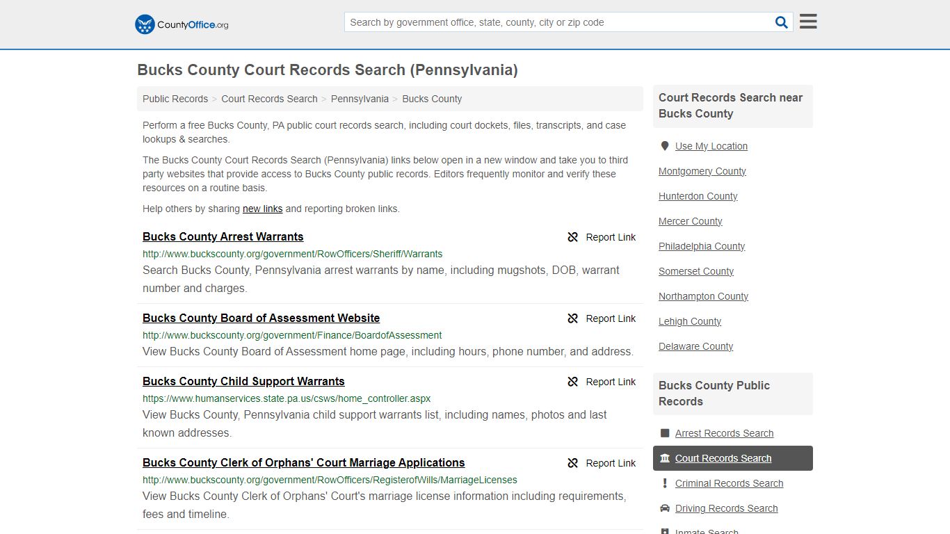 Bucks County Court Records Search (Pennsylvania) - County Office