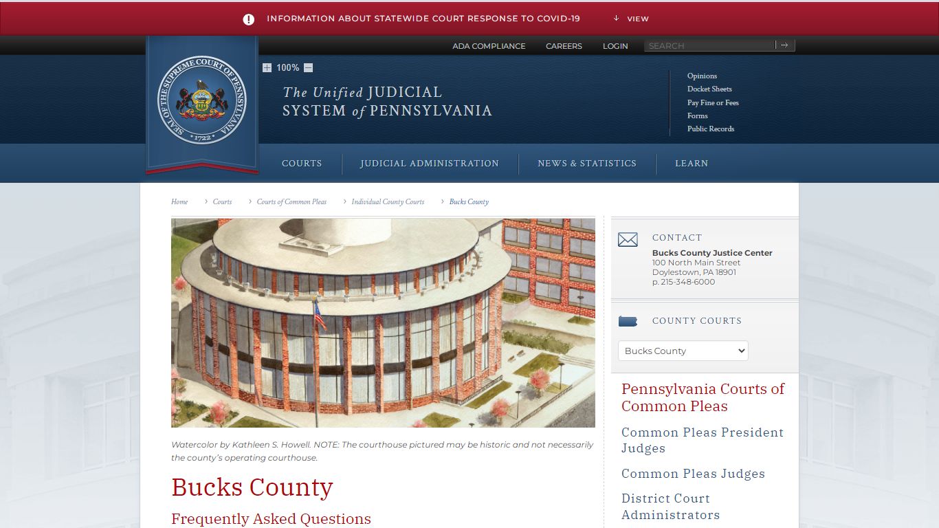 Bucks County | Individual County Courts - Judiciary of Pennsylvania